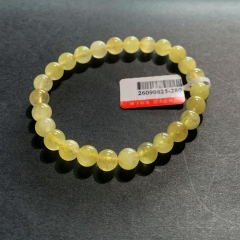 7mm Natural Genuine Yellow Danburite Danbury Bracelet Bracelets Round Beads 26090825