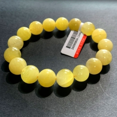 12mm Natural Genuine Yellow Danburite Danbury Bracelet Bracelets Round Beads 26090804