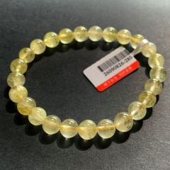7.5mm Natural Genuine Yellow Danburite Danbury Bracelet Bracelets Round Beads 26090826