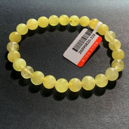 7.5mm Natural Genuine Yellow Danburite Danbury Bracelet Bracelets Round Beads 26090820