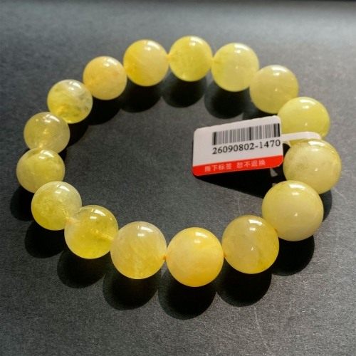 12-14mm Natural Genuine Yellow Danburite Danbury Bracelet Bracelets Round Beads 26090802