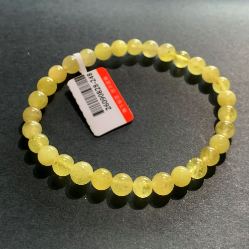 6mm Natural Genuine Yellow Danburite Danbury Bracelet Bracelets Round Beads 26090828