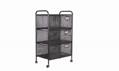 Six Drawers Mesh Rolling Cart