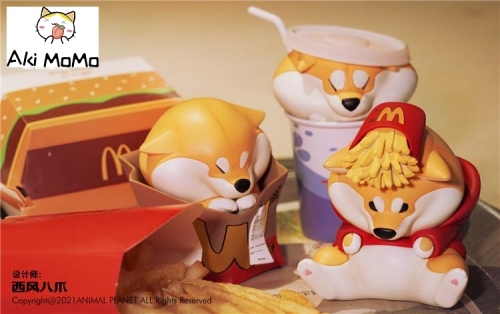 (Sold Out) Fast Food Shiba Inu Resin Figure Set of 3 By Animal Planet