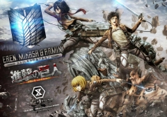(Pre-order) DX Bonus Ver. Attack On Titan Figure Eren, Mikasa & Armin 1/4 Scale Statue UPMAOT-01DXS By Prime 1 Studio