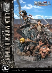 (Pre-order) Regular Ver. Attack On Titan Figure Eren, Mikasa & Armin 1/4 Scale Statue UPMAOT-01 By Prime 1 Studio