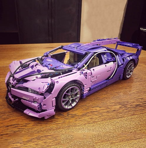 Technic Mini Blocks Purple Bugatti Chiron Super Racing Car 3607Pcs Moc Model Modular Building Blocks Bricks Toys 0016 42083