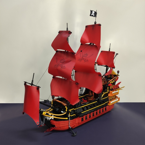 DK Pirates Of The Caribbean Queen Anne's Revenge 3694Pcs Moc Model Modular Building Blocks Bricks Toys DK6002