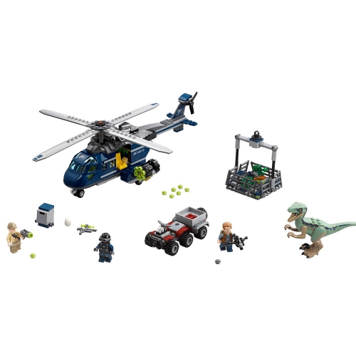 Jurassic Park Blue's Helicopter Pursuit 415Pcs Moc Model Modular Building Blocks Bricks Toys 75928 10925