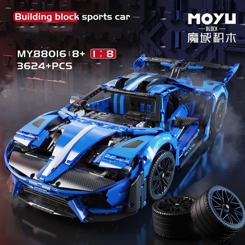 Moyu Technic Super Racing Car Concept Le GT 1:8 3624Pcs Moc Model Modular Building Blocks Bricks Toys MY88016