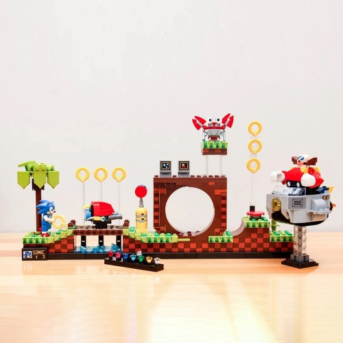 Ideas Sonic the Hedgehog Green Hill Zone 1125Pcs Moc Model Modular Building Blocks Bricks Toys 29005 21331