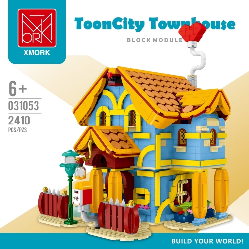 Morkmodel Creator Expert Street View Townhouse 2410Pcs Moc Model Modular Building Blocks Bricks Toys 031053