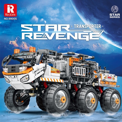 Reobrix Star Series Transporter Truck With Remote Control 1758Pcs Moc Model Modular Building Blocks Bricks Toys 99005