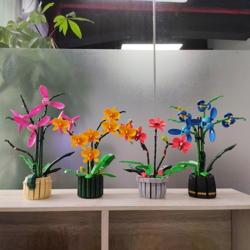 DK Ideas Flower Plants Orchid Moc Model Modular Building Blocks Bricks Toys DK3007 DK3008 DK3009 DK3010