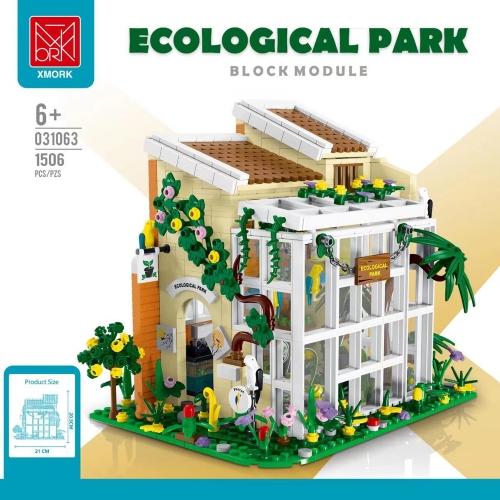 MorkModel Creator Expert Street View Ecological Park 1506Pcs Moc Model Modular Building Blocks Bricks Toys 031063