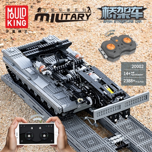 Mould King Engineering Ultimate Abrams with Bridge Layer AVLB Span Structure Car 2388Pcs With RC moc Model Modular Building Blocks Bricks Toys 20002