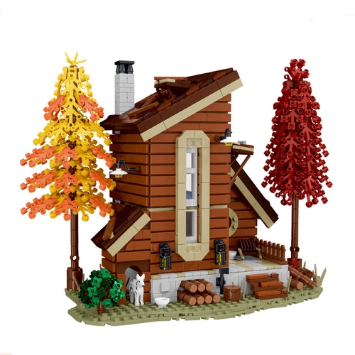 MorkModel Creator Expert Street View Villa Cabin 1668Pcs Moc Model Modular Building Blocks Bricks Toys 031073