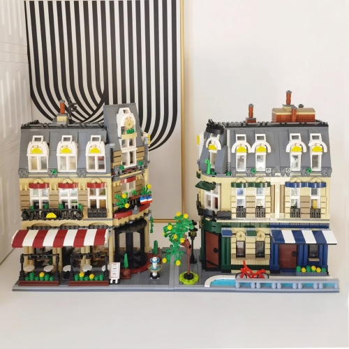 Cada Creator Expert Street View Paris Restaurant 3230Pcs Moc Model Modular Building Blocks Bricks Toys C66009