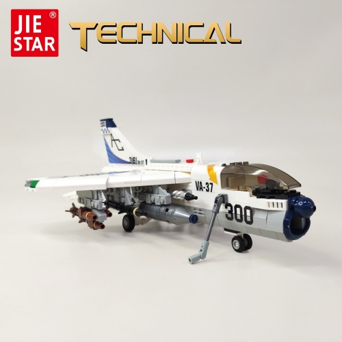 Jiestar Ideas Military A-7 Attack Aircraft 683Pcs Moc Model Modular Building Blocks Bricks Toys 61044