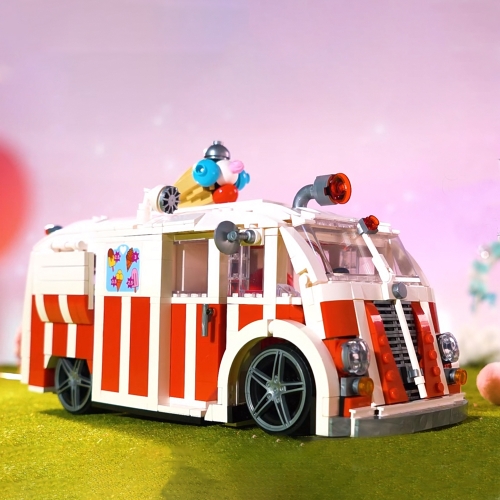 Mould King Creator Ice Cream Truck 1078Pcs Moc Model Modular Building Blocks Bricks Toys 10039