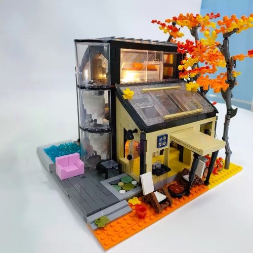 FC Ideas Street View Dream Cottage 2008Pcs Moc Model Modular Building Blocks Bricks Toys FC8530