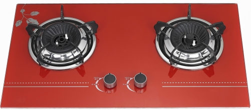 Red Color Flower Pattern Glass Built-In Stove JZQ-G211