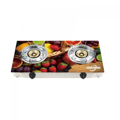 Double Burners Tempered Glass Stove Sets for Kitchen TG202