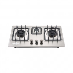 Three Burners Stainless Steel Kitchen Stove for Home Use QS301