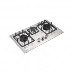 Three Burners Stainless Steel Kitchen Stove for Home Use QS301