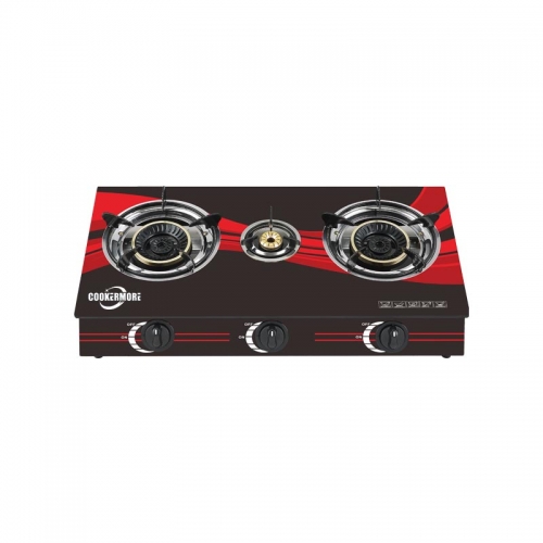 Three Burners Tempered Glass Kitchen Stove TG302