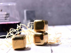 SS304 Golden plated Whiskey Stone Ice Cube