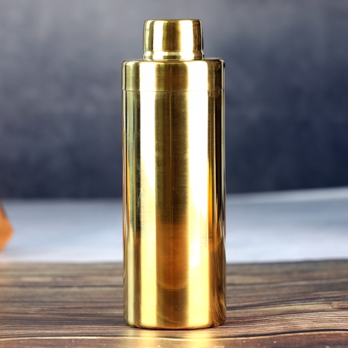 550ml Cylinder Golden Plated Cobbler Cocktail Shaker