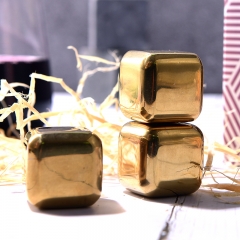 SS304 Golden plated Whiskey Stone Ice Cube