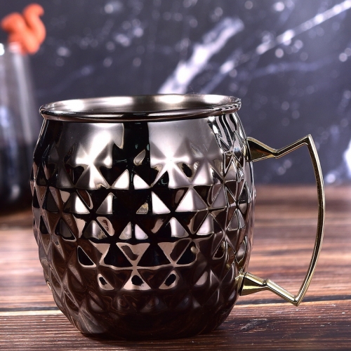 550ml Diamond Black Gun Metal Electroplated Moscow Mule Mug