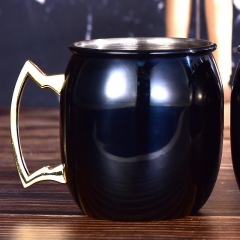 450ml Matt Black Electroplated Moscow Mule Mug