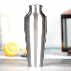 550ml Brushed French Cocktail Shaker Parisian Shaker Sliver