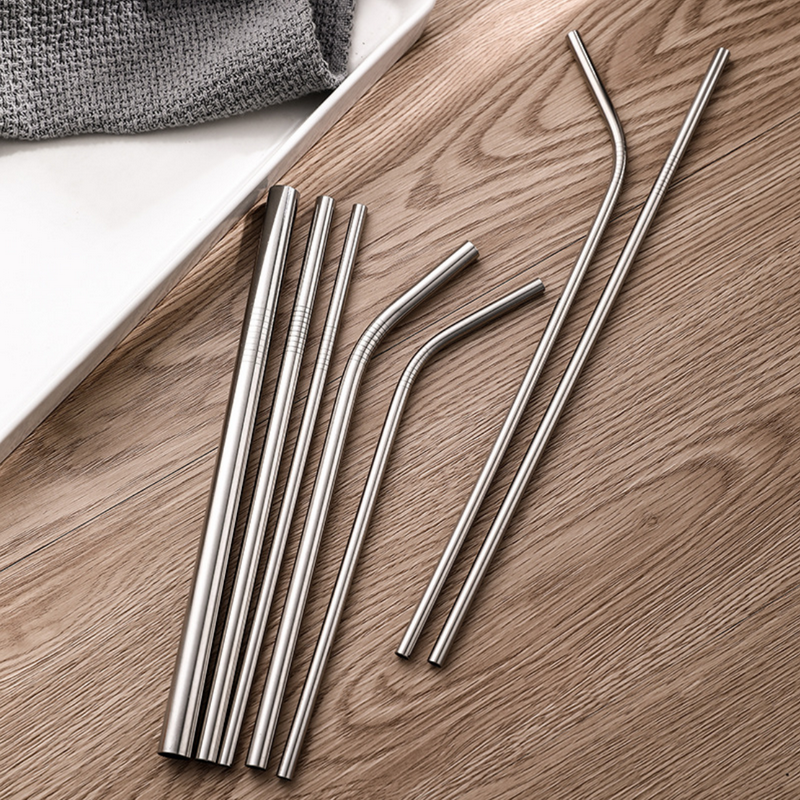 Φ6*240mm Food Grade Stainless Steel Straw Curved Straw