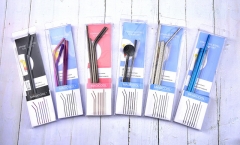 Φ8*265mm Food Grade electroplate Stainless Steel Straw Curved Straw