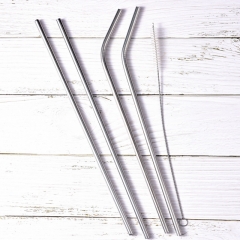 Φ12*240mm Food Grade Stainless Steel Straw Curved Straw