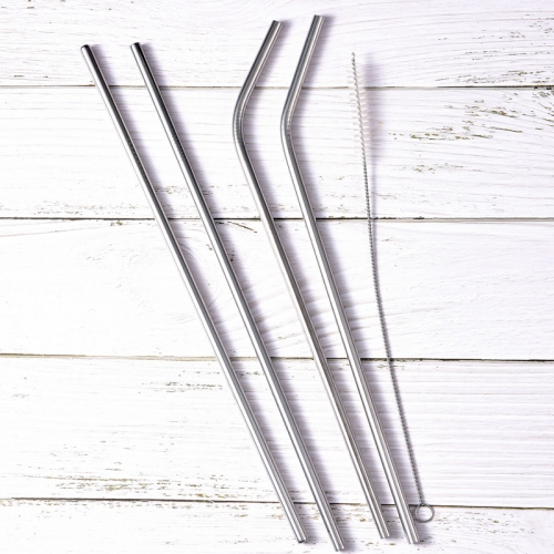 Φ6*215mm Food Grade Stainless Steel Straw Curved Straw