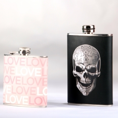 8oz PU Wrapped Stainless Steel Hip Flask