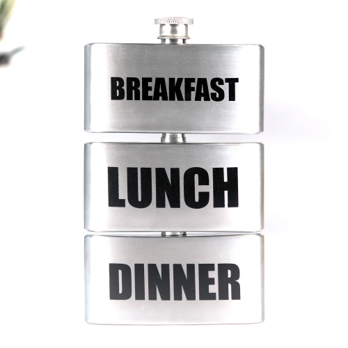 9oz Stainless Steel Triple Hip Flask