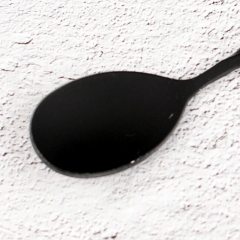 Matt Black Rubber Painted Stainless Steel Twisted Stem Bar Spoon