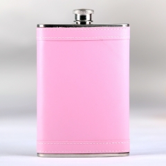 8oz PU Wrapped Stainless Steel Hip Flask