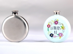 5oz Full-color Printed Stainless Steel Round Hip Flask