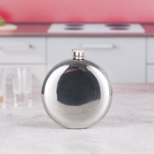 10oz Stainless Steel Round Hip Flask