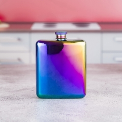 6oz Electroplated Stainless Steel Premium Hip Flask