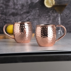 550ml Hammered Copper Electroplated Moscow Mule Mug