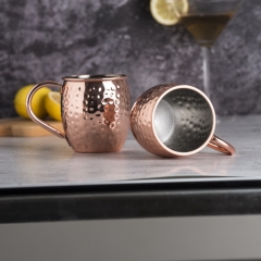 550ml Hammered Copper Electroplated Moscow Mule Mug