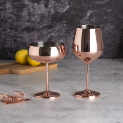 430ml Stainless Steel Copper Electroplated Champagne Cup Coupe Glass Goblet